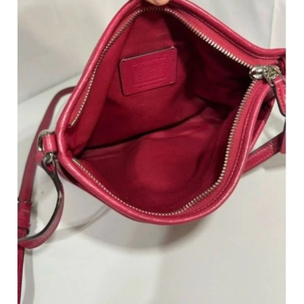Coach Raspberry Pink Pebbled Leather Crossbody Bag F28035